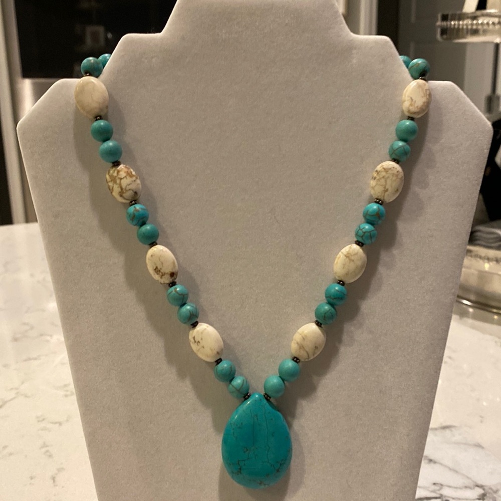 Genuine Turquoise & Stone Necklace